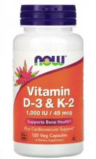 NOW Vitamin D-3 & K-2 120 кап