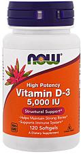 NOW Vitamin D-3 5000 IU 120 кап